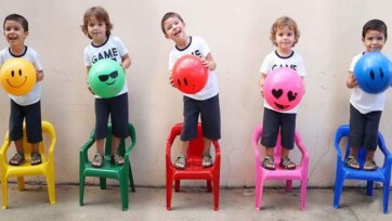 Happy Kids with Color Balloons - Bright and Cheerful Nursery Rhyme Song