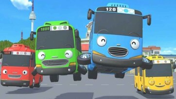 Funny Toy Buses in a Row - Color Learning and Counting Fun for Little Kids