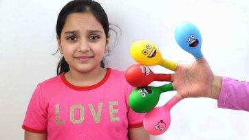 Color Learning with Finger Balloons Bright Balloon Colors Video for Kids