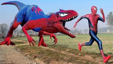 Funny Spider Hero and Dino Chase for Kids - Colorful Outdoor Adventure