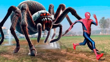 Spider Hero’s Fun Chase with the Giant Friendly Spider - Kids Adventure Video