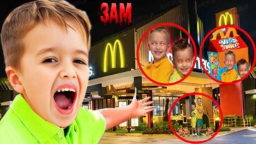 Little Kids Spot a Bright Surprise Box and Share a Fun Restaurant Moment